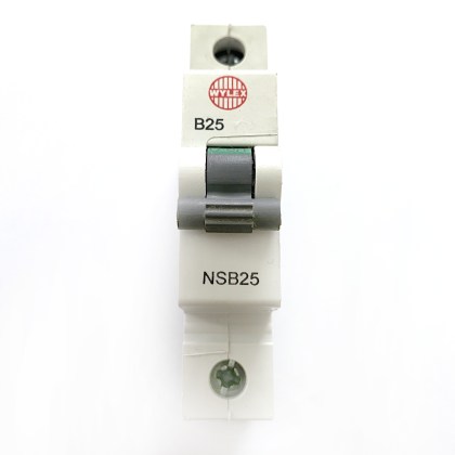 Wylex NSB25 B25 25A 25 Amp Black Clip MCB Circuit Breaker Type B